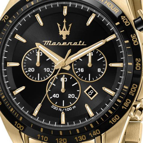 Maserati Traguardo Chronograph Black Dial Gold Steel Strap Watch For Men - R8873612041 Buy Now By Maserati