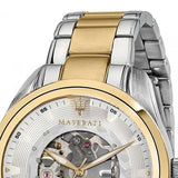 Maserati Traguardo Automatic White Skeleton Dial Two Tone Steel Strap Watch For Men - R8823112003 Buy Now By Maserati