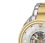 Maserati Traguardo Automatic White Skeleton Dial Two Tone Steel Strap Watch For Men - R8823112003 Buy Now By Maserati
