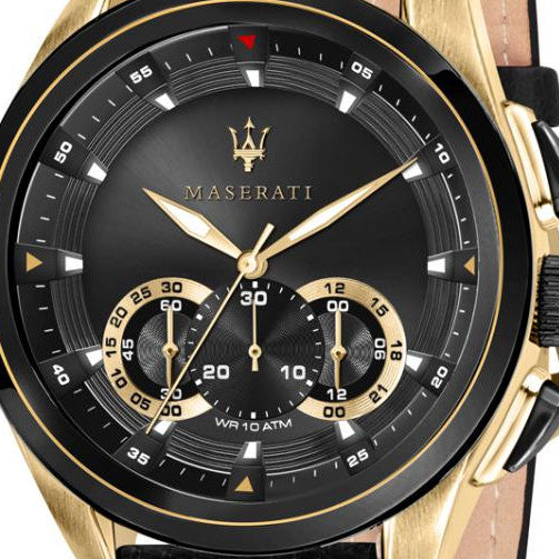 Maserati Traguardo Chronograph Black Dial Black Leather Strap Watch For Men - R8871612033 Buy Now By Maserati