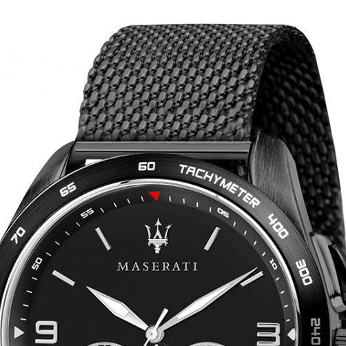 Maserati Traguardo Chronograph Black Dial Black Mesh Bracelet Watch For Men - R8873612031 Buy Now By Maserati