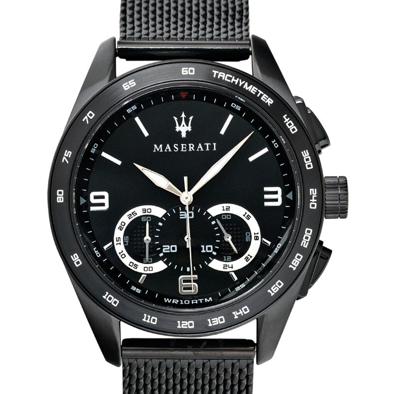 Maserati Traguardo Chronograph Black Dial Black Mesh Bracelet Watch For Men - R8873612031 Buy Now By Maserati