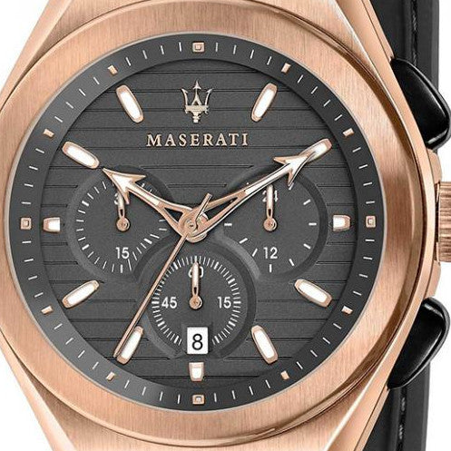 Maserati Triconic Chronograph Grey Dial Brown Leather Strap Watch For Men - R8871639003 Buy Now By Maserati