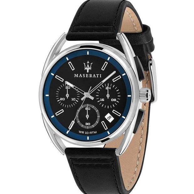 Maserati Trimarano Chronograph Black Dial Black Leather Strap Watch For Men - R8871632001 Buy Now By Maserati