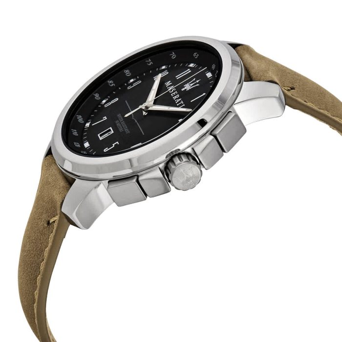 Maserati Successo Black Dial Beige Leather Strap Watch For Men - R8851121004 Buy Now By Maserati