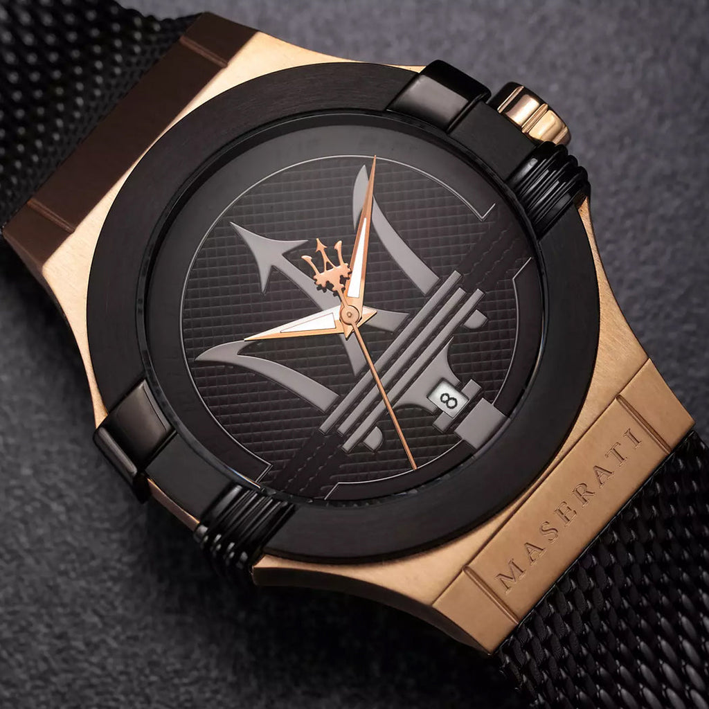 Maserati Potenza Black Mesh Bracelet Black Dial Watch For Men - R8853108010 Buy Now By Maserati