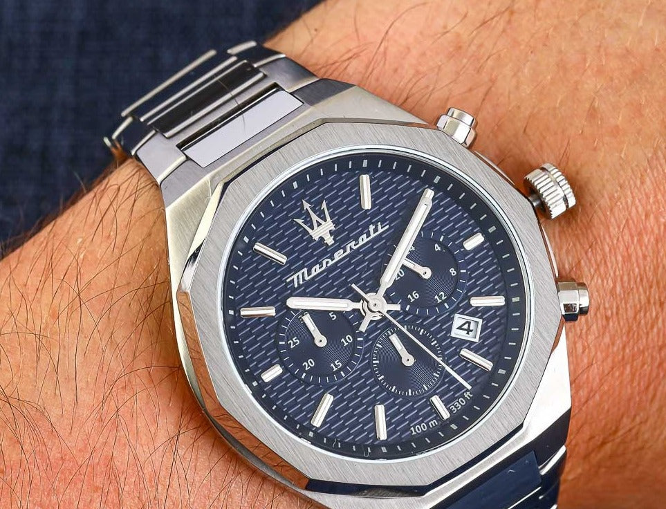 Maserati Stile Blue Dial Silver Steel Strap Watch For Men - R8873642006 Buy Now By Maserati