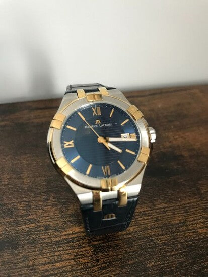 Maurice Lacroix Aikon Blue Dial Blue Leather Strap Watch for Men - AI1008-PVY11-432-1 Buy Now By Maurice Lacroix