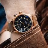 Maurice Lacroix Pontos S Diver Automatic Black Dial Brown Leather Strap Watch For Men - PT6248-BRZ01-330-2 Buy Now By Maurice Lacroix