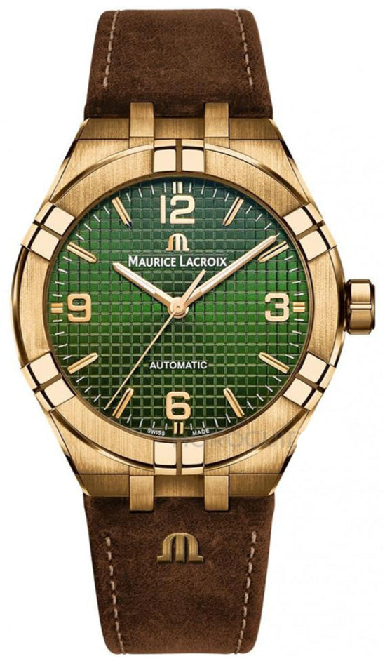 Maurice Lacroix Aikon Automatic Green Dial Brown Leather Strap Watch For Men - AI6008-BRZ0B-630-M Buy Now By Maurice Lacroix