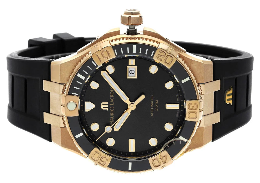 Maurice Lacroix Aikon Venturer Black Dial Black Rubber Strap Watch For Men - AI6058-BRZ0B-330-2 Buy Now By Maurice Lacroix