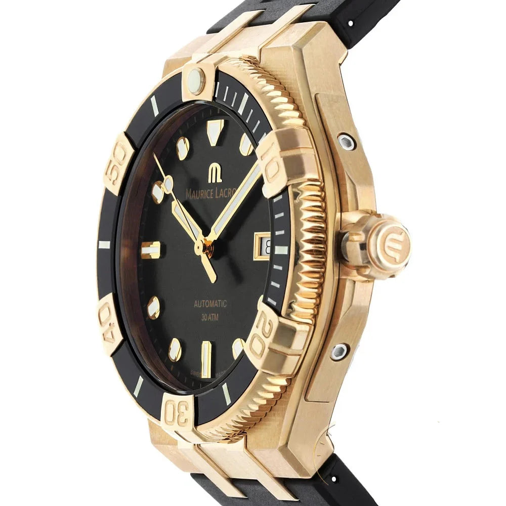 Maurice Lacroix Aikon Venturer Black Dial Black Rubber Strap Watch For Men - AI6058-BRZ0B-330-2 Buy Now By Maurice Lacroix