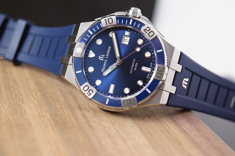 Maurice Lacroix Aikon Venturer Blue Dial Blue Rubber Strap Watch for Men - AI6058-SS001-430-1 Buy Now By Maurice Lacroix