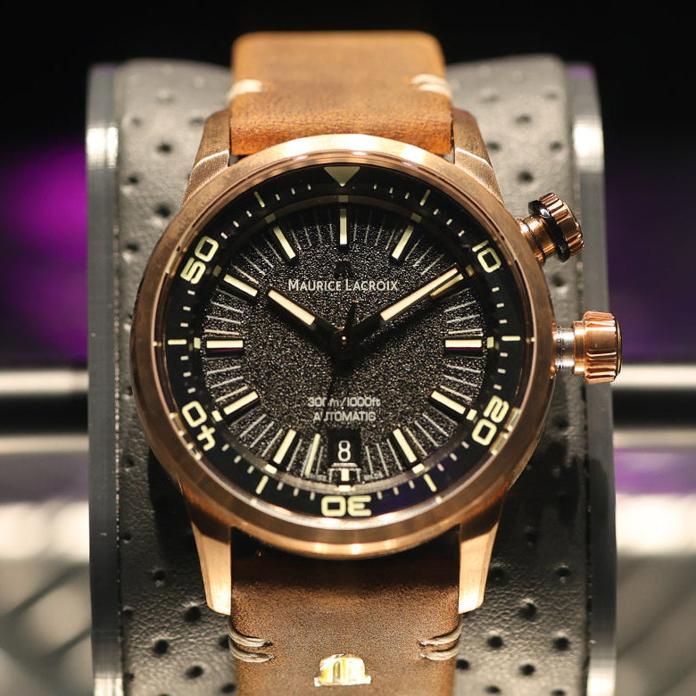 Maurice Lacroix Pontos Diver Limited Edition Black Dial Brown Leather Strap Watch For Men - PT6248-BRZ01-330-3 Buy Now By Maurice Lacroix