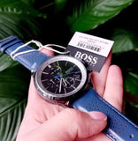 Hugo Boss Grand Prix Chronograph Black Dial Blue Leather Strap Watch for Men - 1513563 Buy Now By Hugo Boss