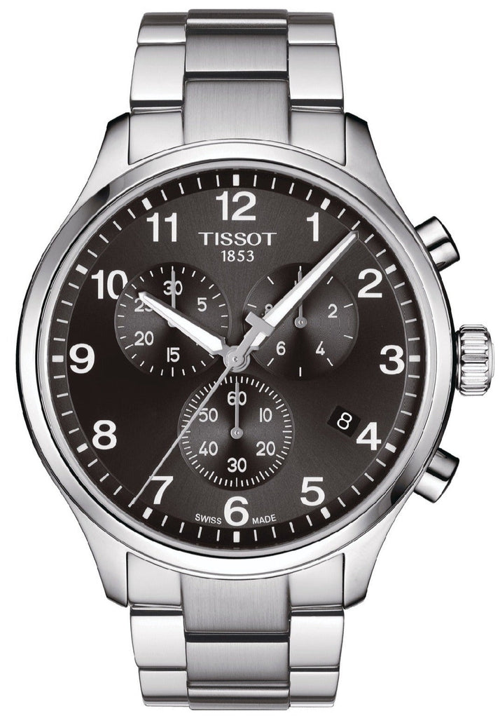 Tissot T Classic Chrono XL Black Dial Silver Steel Strap Watch For Men - T116.617.11.057.01 Buy Now By Tissot