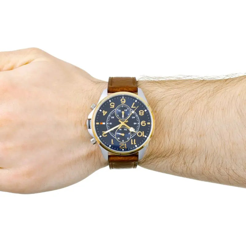 Tommy Hilfiger Dean Multifunctional Blue Dial Brown Leather Strap Watch for Men - 1791275 Buy Now By Tommy Hilfiger