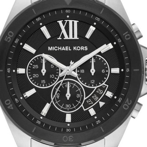 Michael Kors Brecken Chronograph Black Dial Silver Steel Strap Watch For Men - MK8847 Buy Now By Michael Kors