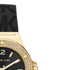 Michael Kors Mini Lennox Quartz Black Dial Black Silicone Strap Watch For Women - MK7281 Buy Now By Michael Kors