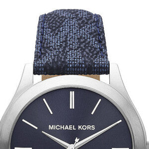 Michael Kors Slim Runway Analog Blue Dial Blue Leather Strap Watch For Men - MK8907 Buy Now By Michael Kors