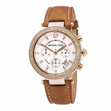 Michael Kors Parker Chronograph White Dial Tan Leather Strap Watch for Women - MK5633 Buy Now By Michael Kors