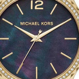 Michael Kors Layton Three Hand Mother of Pearl Black Dial Black Leather Strap Watch For Women - MK2911 Buy Now By Michael Kors