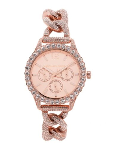 Michael Kors Layton Multifunction Crystals Rose Gold Dial Rose Gold Steel Strap Watch for Women - MK4654 Buy Now By Michael Kors