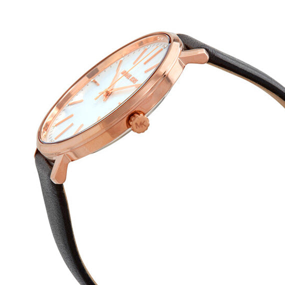 Michael Kors Pyper Quartz White Dial Black Leather Strap Watch For Women - MK2834 Buy Now By Michael Kors