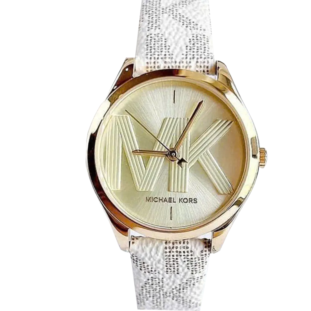 Michael Kors Jaycie Quartz Gold Dial White Leather Strap Watch for Women - MK2861 Buy Now By Michael Kors