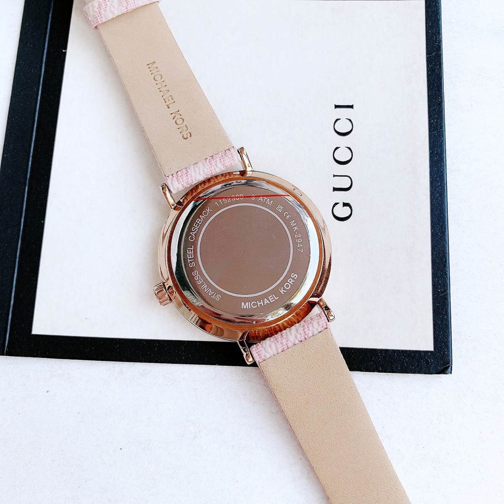 Michael Kors Pyper Quartz Silver Dial Pink Leather Strap Watch for Women - MK2947 Buy Now By Michael Kors