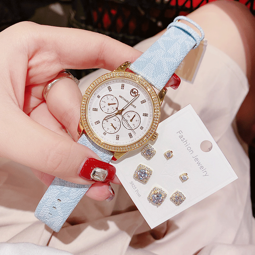 Michael Kors Tibby Multifunction Silver Dial White Leather Strap Watch For Women - MK6967 Buy Now By Michael Kors