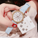 Michael Kors Tibby Multifunction Silver Dial White Leather Strap Watch For Women - MK6967 Buy Now By Michael Kors