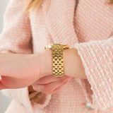 Michael Kors Harlowe Three-Hand Quartz Gold Dial Gold Steel Strap Watch For Women - MK4709 Buy Now By Michael Kors