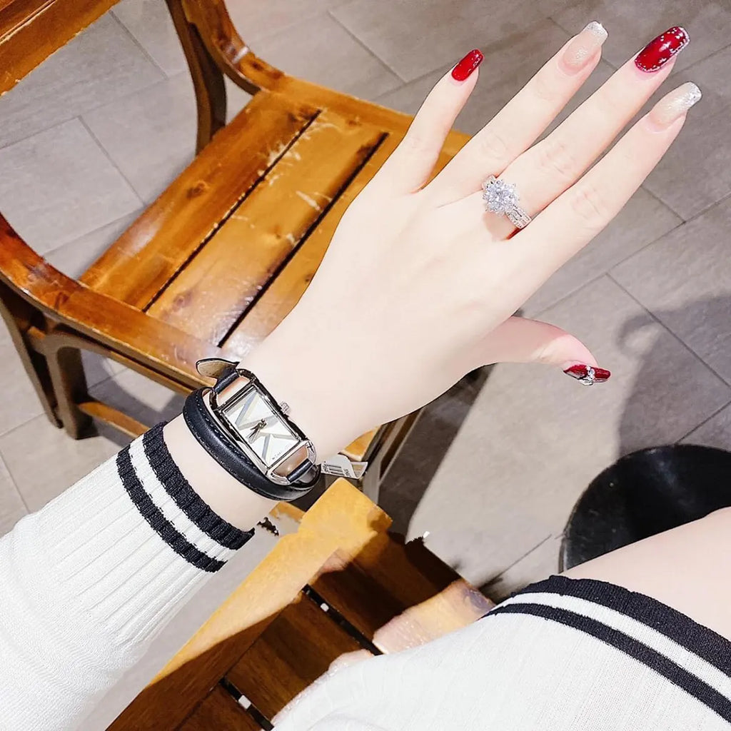 Michael Kors Empire Three-Hand Silver Dial Black Leather Strap Watch For Women - MK4722 Buy Now By Michael Kors