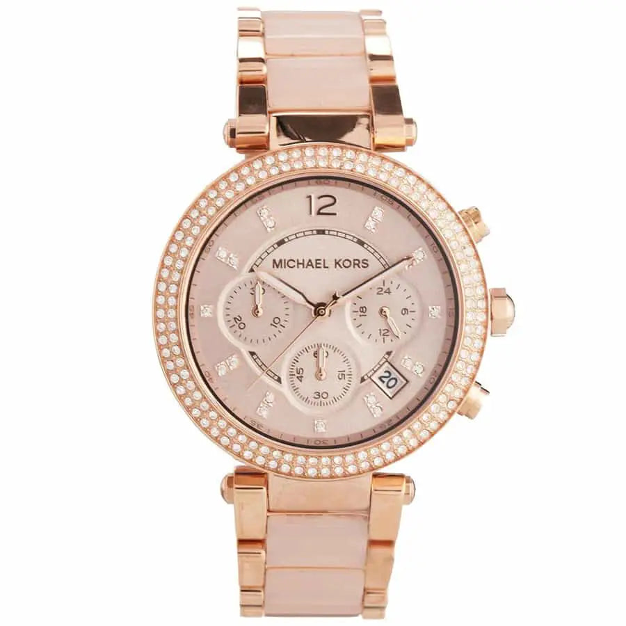Michael Kors Parker Pink Dial Two Tone Steel Strap Watch for Women - MK5896 Buy Now By Michael Kors