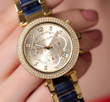 Michael Kors Parker Gold Dial Two Tone Steel Strap Watch for Women - MK6238 Buy Now By Michael Kors