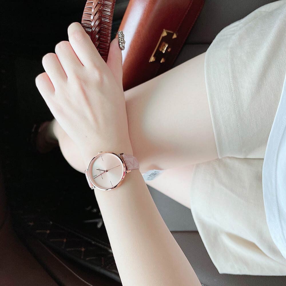 Michael Kors Jayne Three Hand Rose Gold Dial Pink Leather Strap Watch For Women - MK7130 Buy Now By Michael Kors