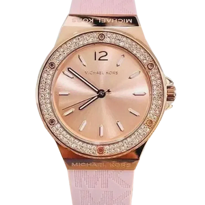 Michael Kors Mini Lennox Three-Hand Rose Gold Dial Pink Silicone Strap Watch For Women - MK7282 Buy Now By Michael Kors