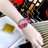 Michael Kors Janelle Quartz Pink Dial Pink Rubber Strap Watch For Women - MK7349 Buy Now By Michael Kors