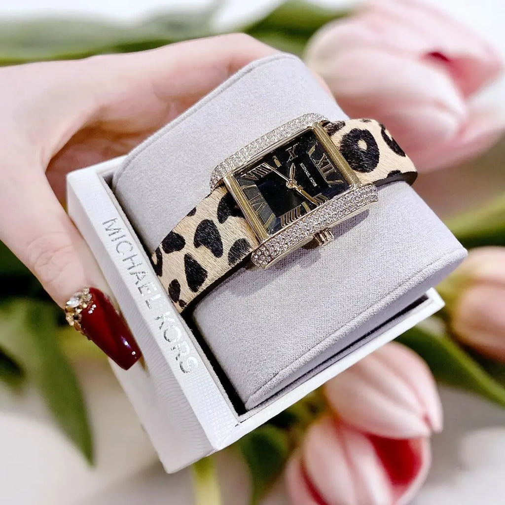 Michael Kors Emery Quartz Diamonds Black Dial Cheetah Print Leather Strap Watch For Women - MK7387 Buy Now By Michael Kors