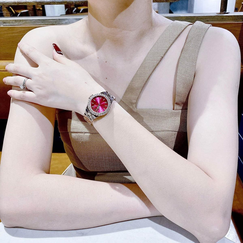 Michael Kors Lennox Analog Pink Dial Rose Gold Steel Strap Watch For Women - MK7396 Buy Now By Michael Kors