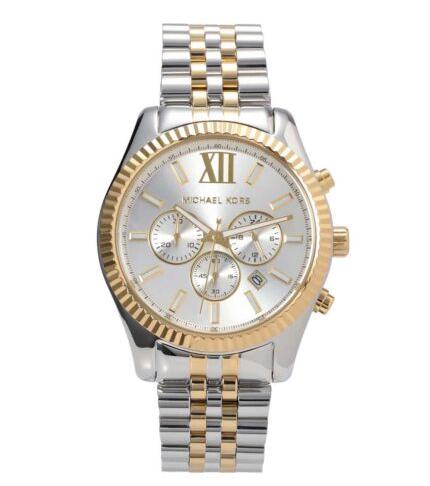 Michael Kors Lexington Silver Dial Two Tone Steel Strap Watch for Men - MK8344 Buy Now By Michael Kors