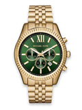 Michael Kors Lexington Chronograph Green Dial Gold Steel Strap Watch for Men - MK8446 Buy Now By Michael Kors