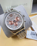 Michael Kors Lexington Chronograph Silver Dial Silver Steel Strap Watch for Men - MK8515 Buy Now By Michael Kors