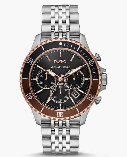 Michael Kors Bayville Chronograph Black Dial Silver Steel Strap Watch For Men - MK8725 Buy Now By Michael Kors