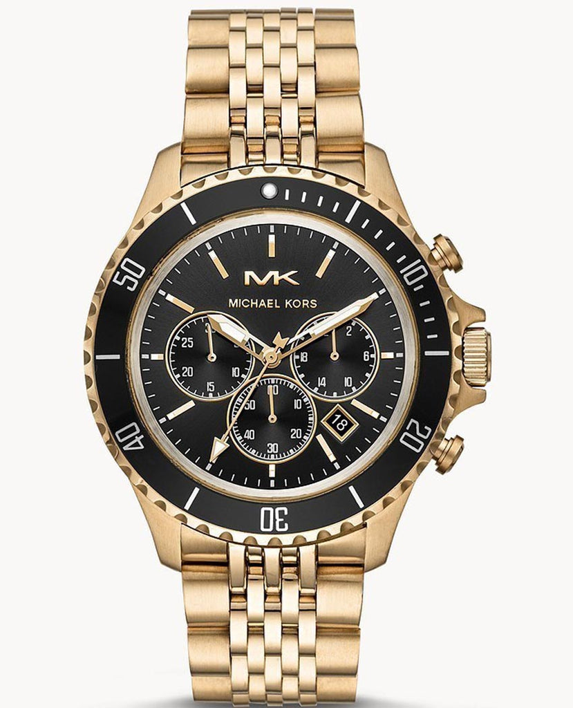 Michael Kors Bayville Chronograph Black Dial Gold Steel Strap Watch For Men - MK8726 Buy Now By Michael Kors