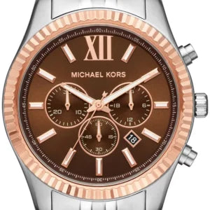 Michael Kors Lexington Chronograph Brown Dial Silver Steel Strap Watch For Men - MK8732 Buy Now By Michael Kors
