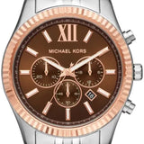 Michael Kors Lexington Chronograph Brown Dial Silver Steel Strap Watch For Men - MK8732 Buy Now By Michael Kors