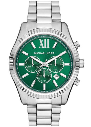 Michael Kors Lexington Chronograph Green Dial Silver Steel Strap Watch for Women - MK9152 Buy Now By Michael Kors