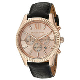Michael Kors Lexington Chronograph Rose Gold Dial Black Leather Strap Watch For Men - MK8516 Buy Now By Michael Kors